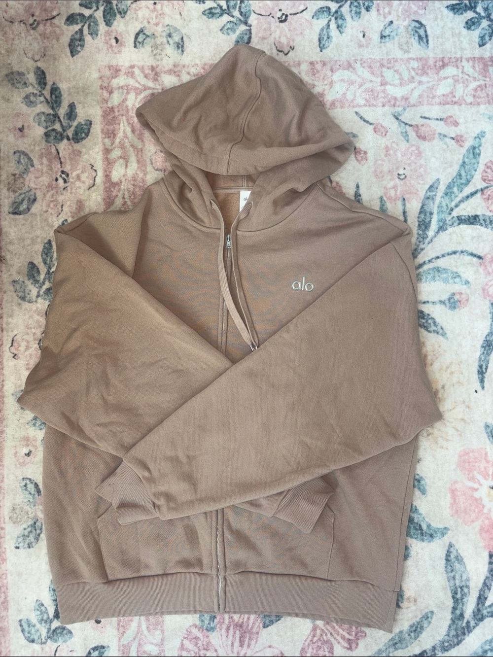 ALO Yoga Zip Hoodie in Light Brown